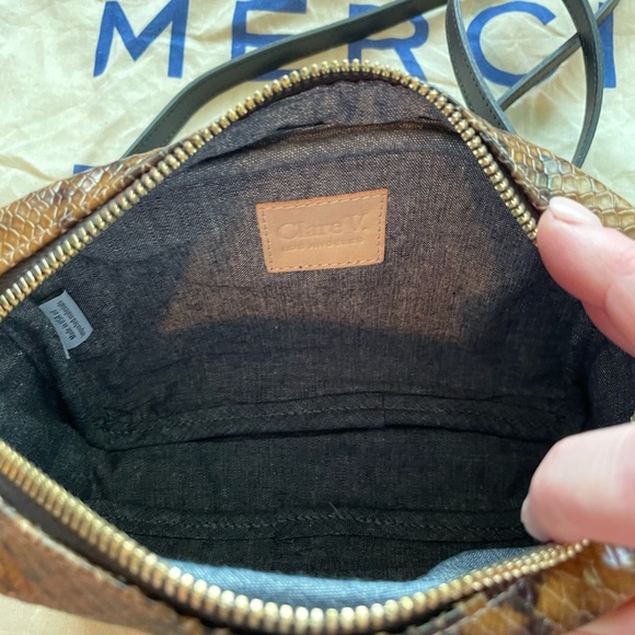 Clare V. Midi Sac crossbody in walnut python - Picture 8 of 15